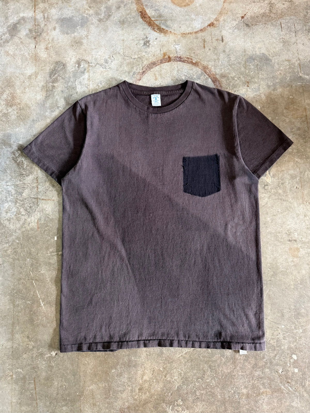 1990s Faded Black Ghost Pocket Blank Tee (Large)