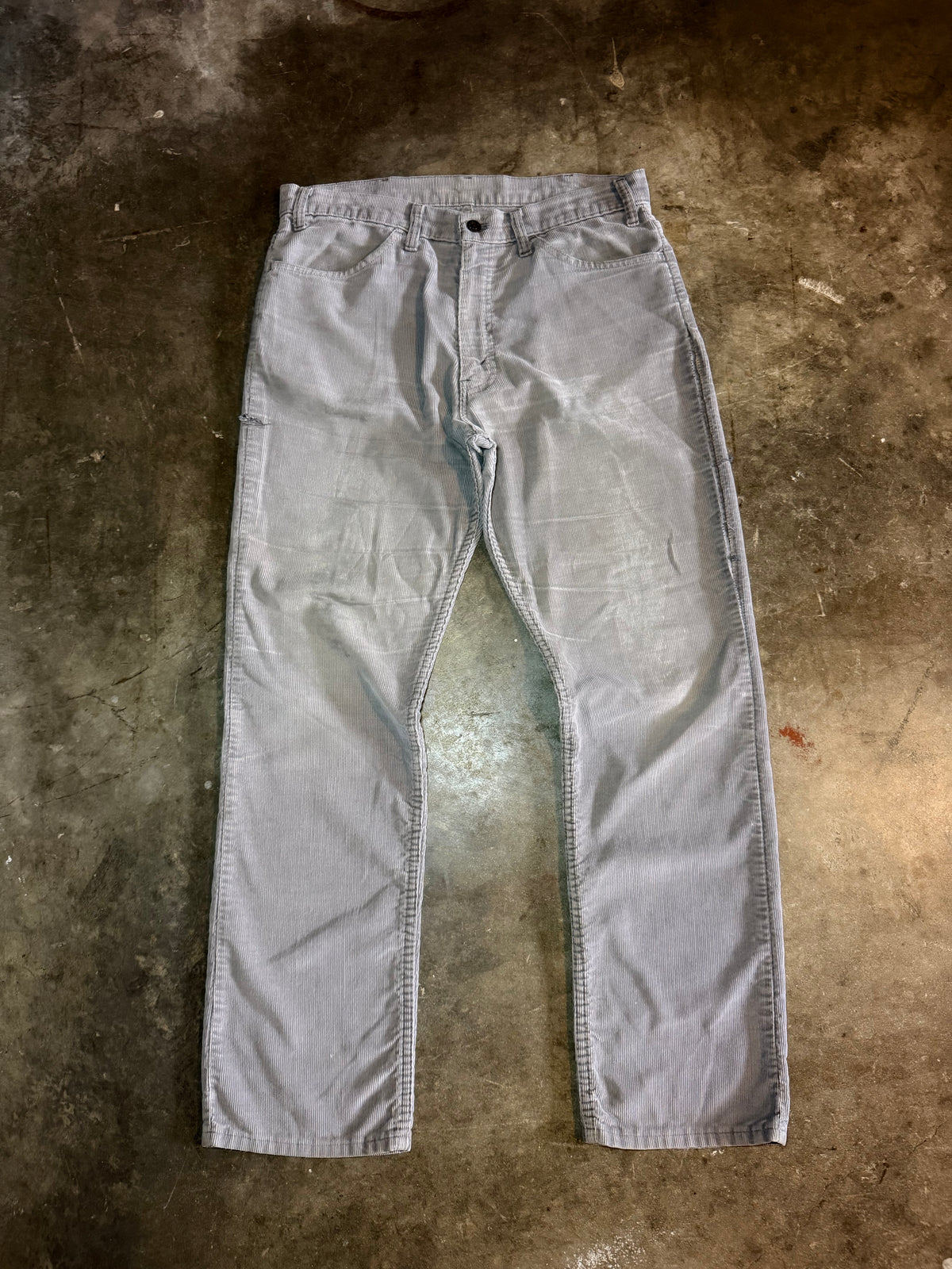 1970s Gray Levi’s White Tab 519 Corduroy Pants (32x29)