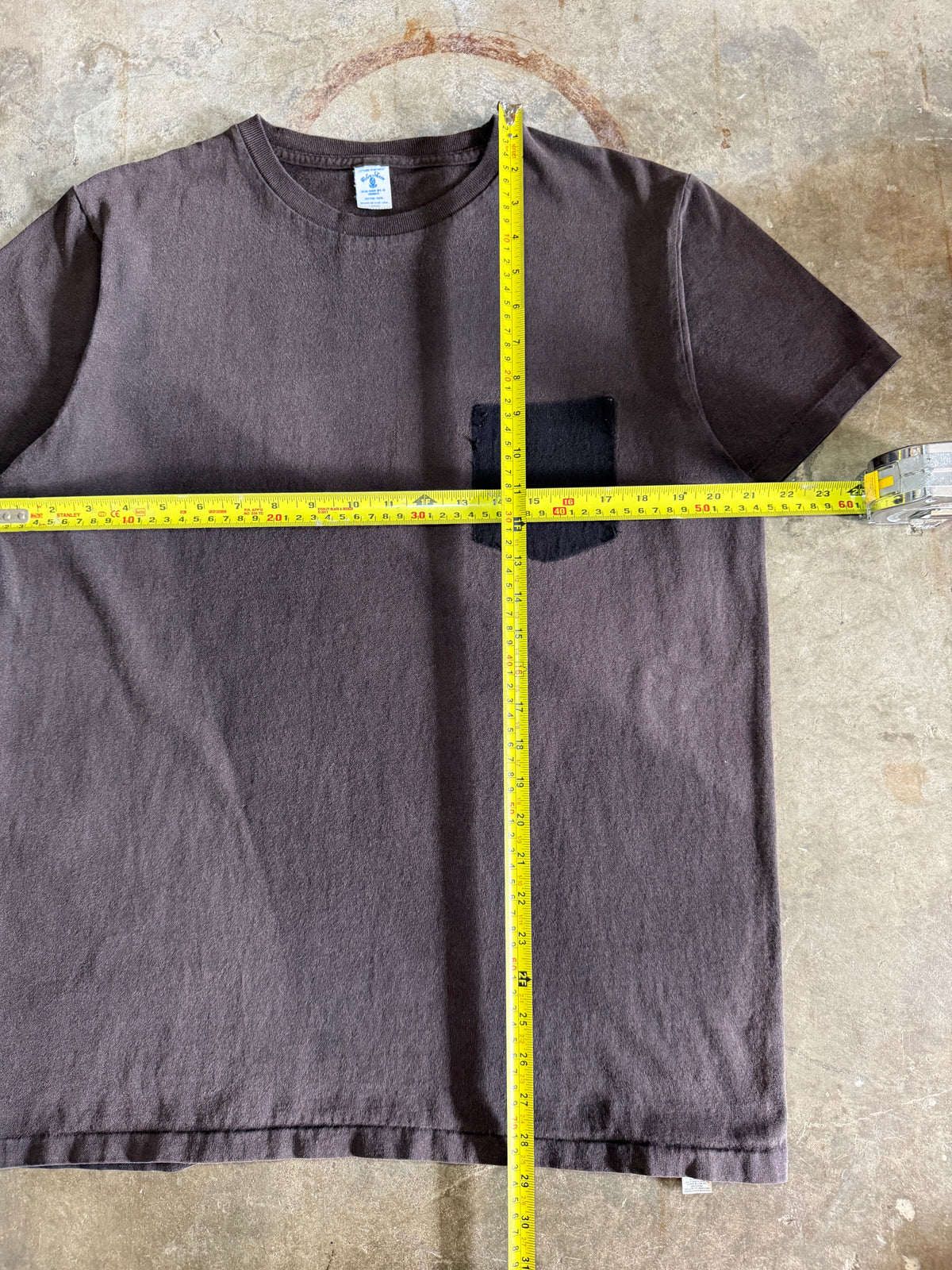 1990s Faded Black Ghost Pocket Blank Tee (Large)