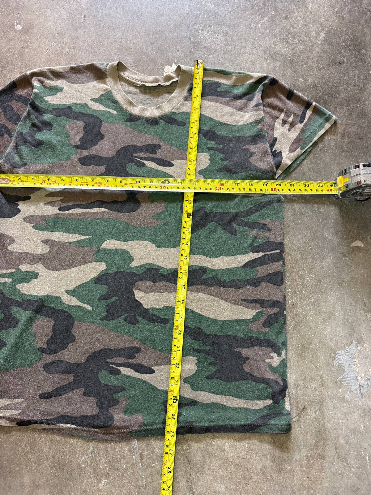 1990s Faded Camo Ringer Tee (Medium)
