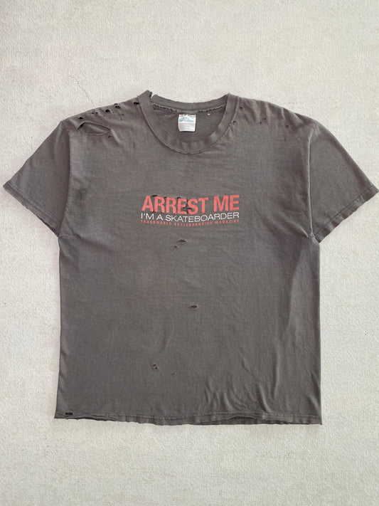 1990s Faded & Thrashed “Arrest Me I’m A Skateboarder” Tee [XL]