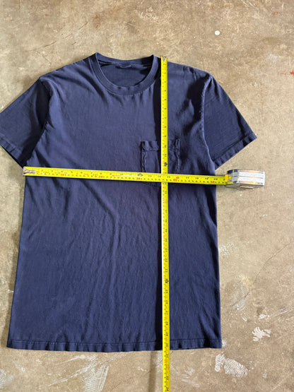 1990s Faded Navy Blank Pocket Tee (Large)