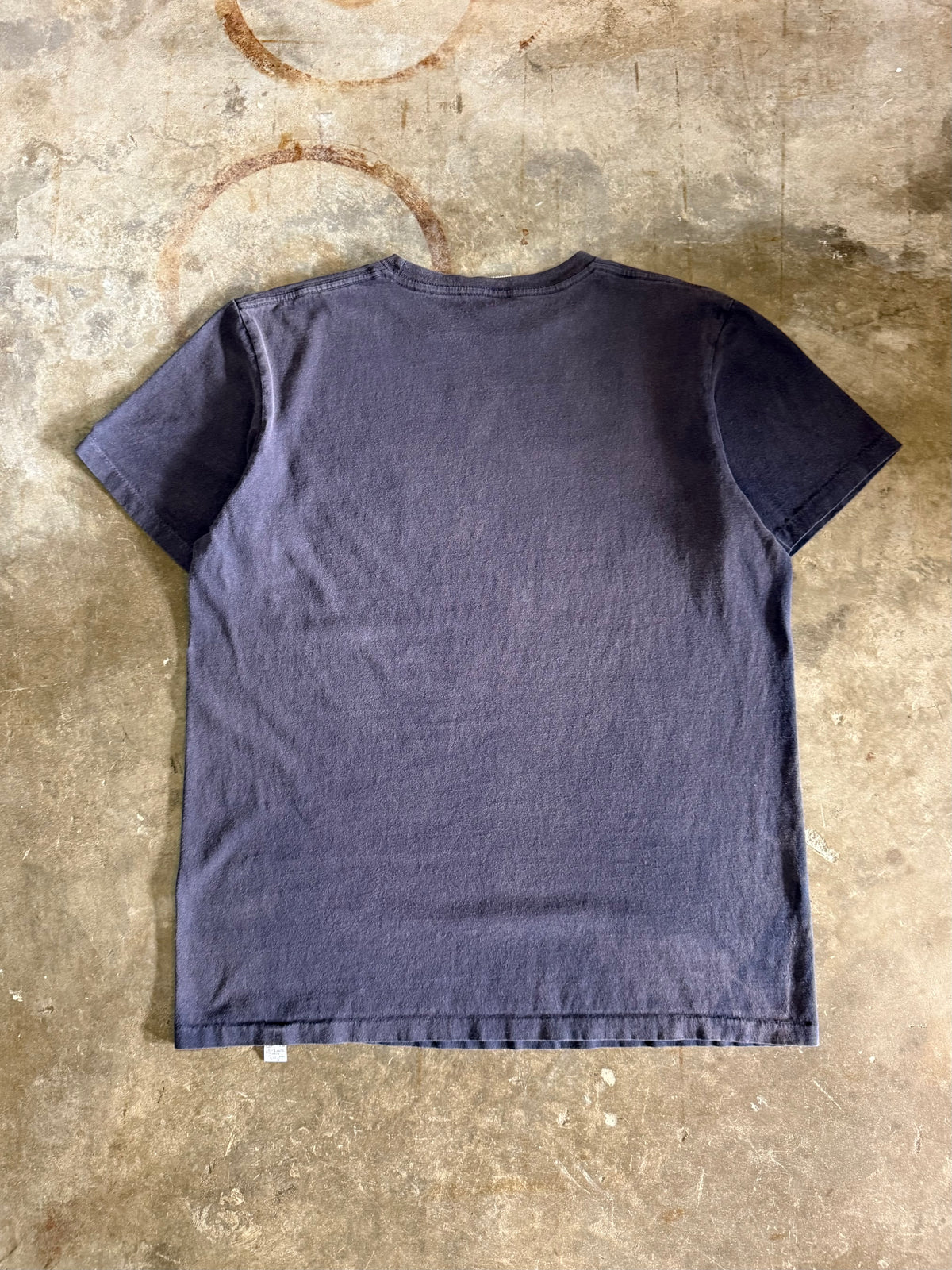 1990s Faded Navy Ghost Pocket Blank Tee (Large)