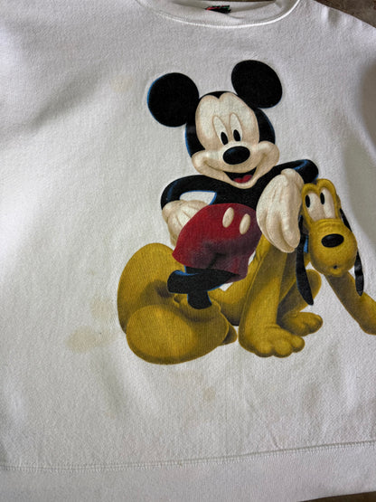 1990s Boxy Mickey & Pluto Sweatshirt (Large)
