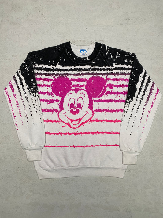 1980s Mickey Mouse All Over Print Crewneck [S]