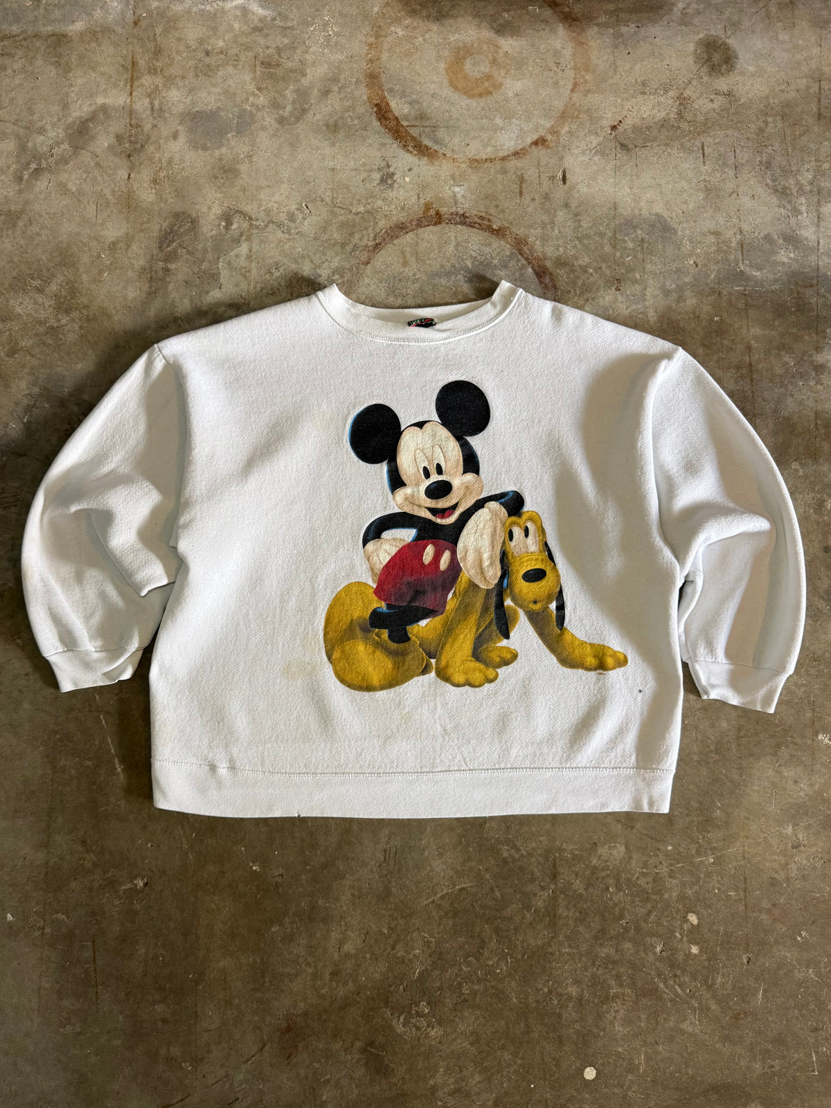 1990s Boxy Mickey & Pluto Sweatshirt (Large)