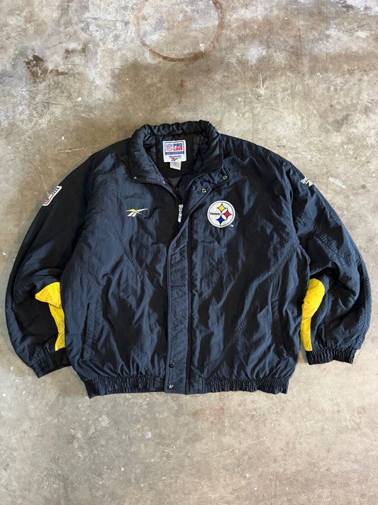 1990s Pittsburgh Steelers Reebok Puffer Jacket (Large)