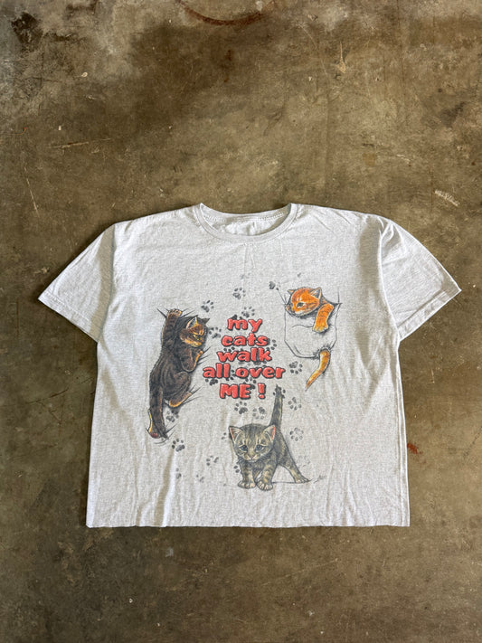 1990s Cropped Kitten Pocket Tee (X-Large)