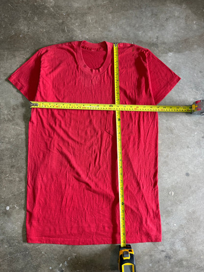 1960s Faded Red Selvaged Pocket Blank Tee (Medium)