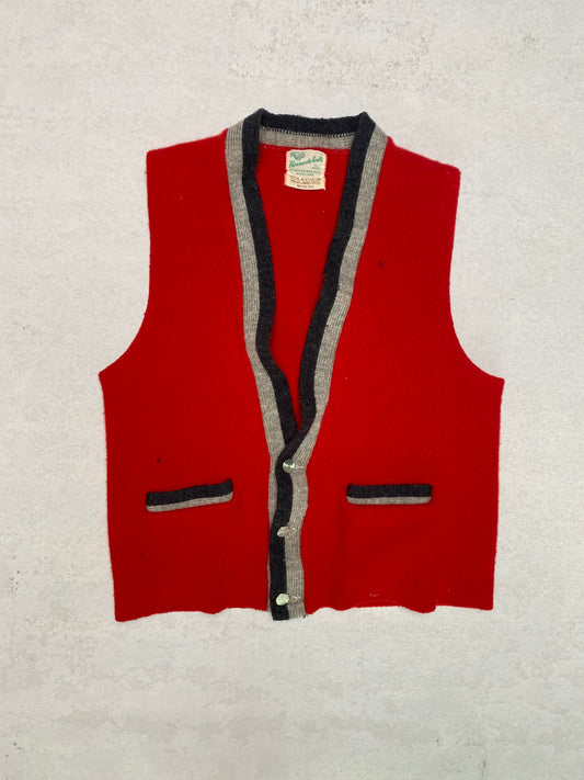 1970s Red 100% Wool Vest [S]