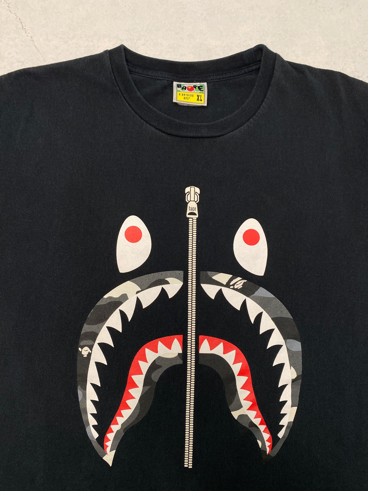 1990s Bathing Ape Camo Shark Tee [L]