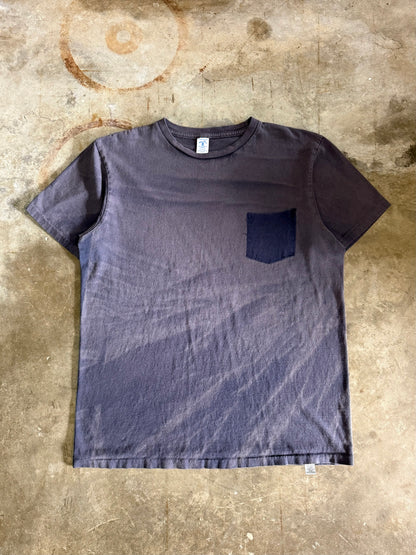 1990s Faded Navy Ghost Pocket Blank Tee (Large)
