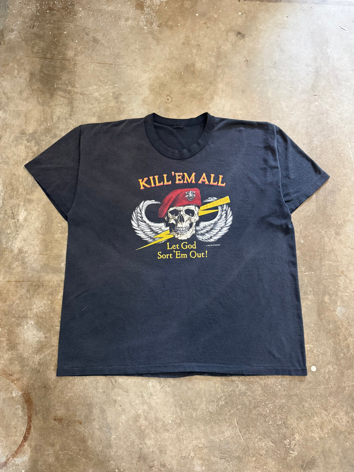 1980s Faded Kill Em All Special Forces Tee (X-Large)
