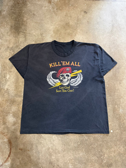 1980s Faded Kill Em All Special Forces Tee (X-Large)