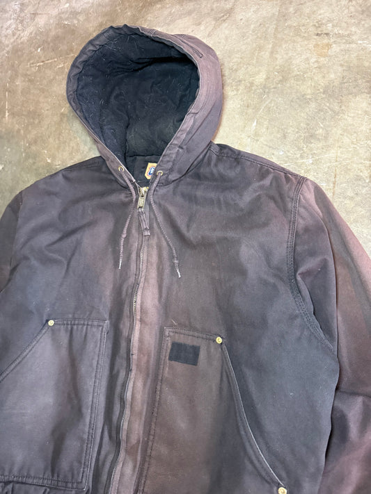 2000s Sun Faded Brown Workwear Zip-Up Jacket (Large)