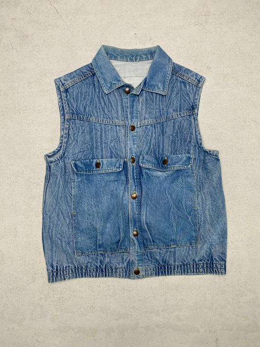 1990s Distressed Jean Vest [M]