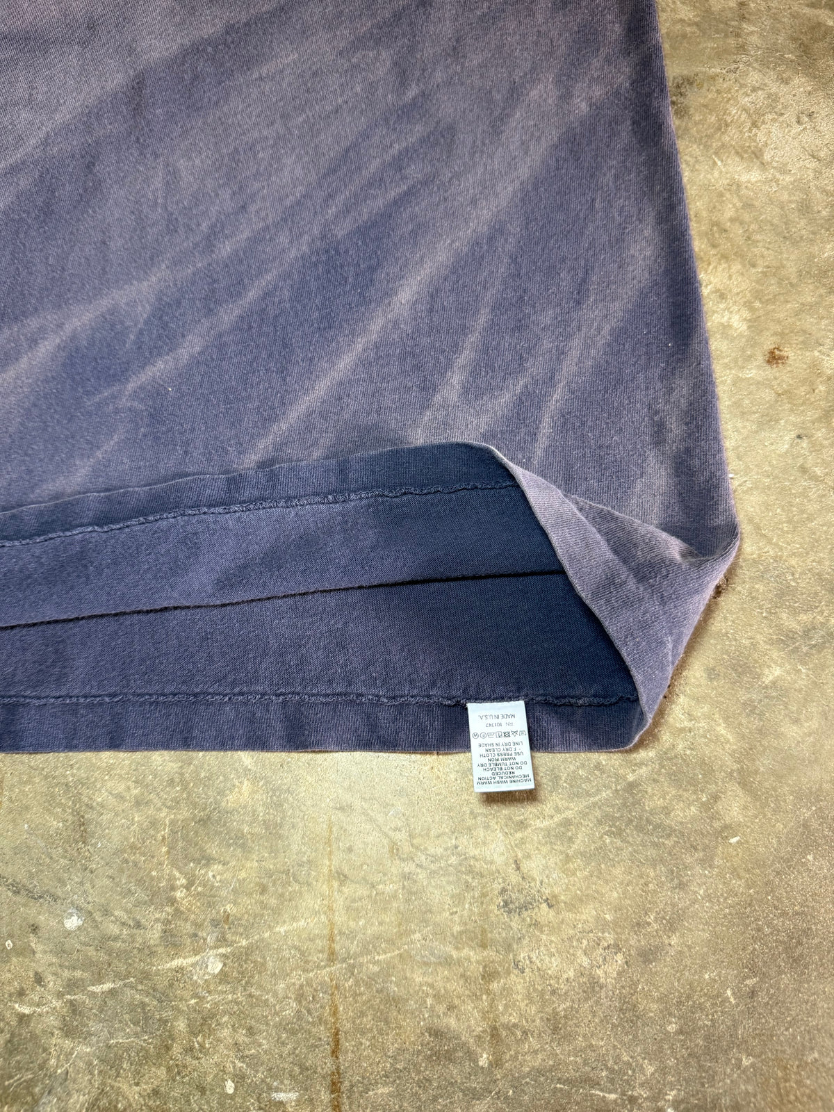1990s Faded Navy Ghost Pocket Blank Tee (Large)