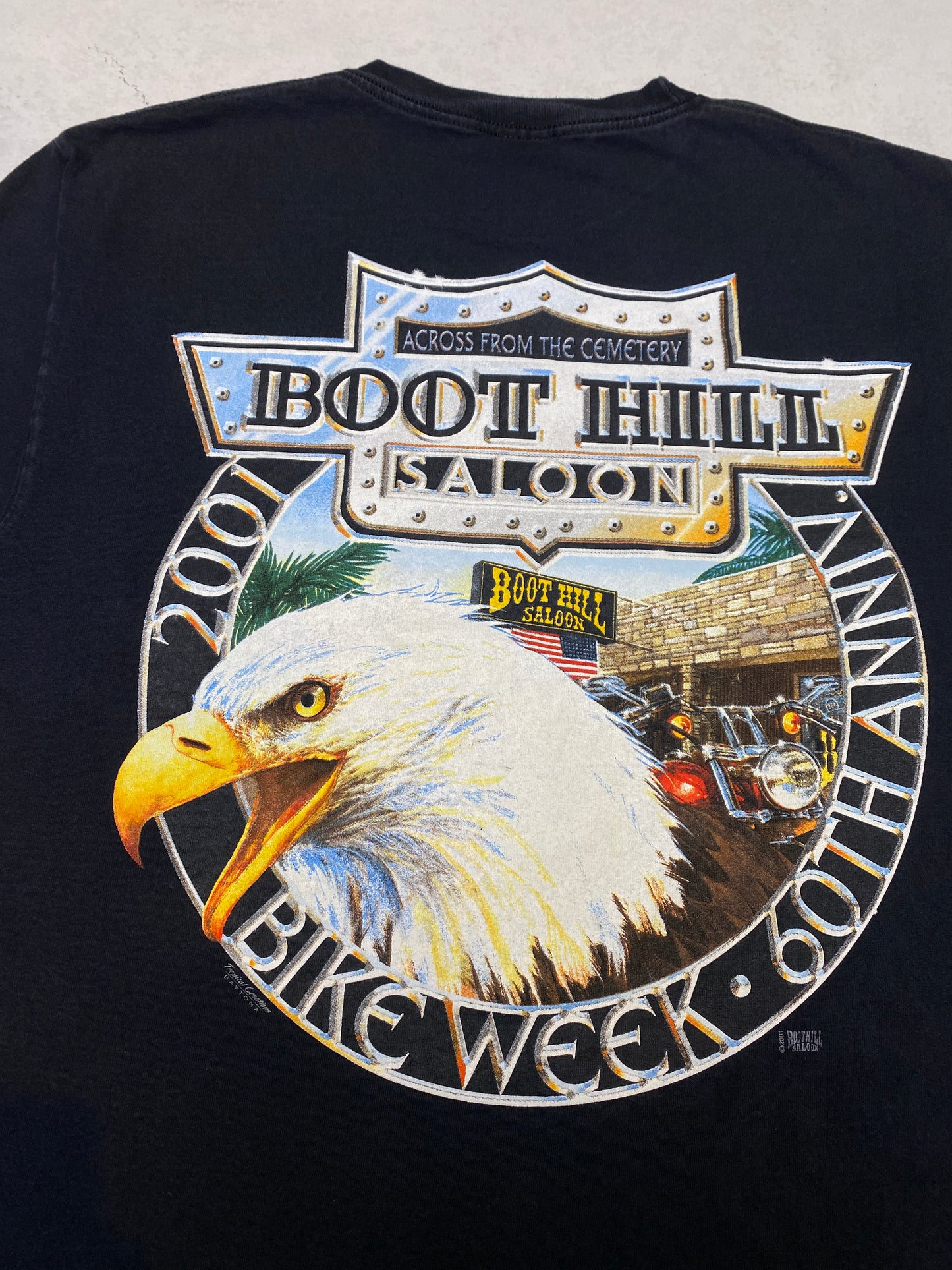 2001 Boot Hill Saloon Bike Week Pocket Tee [L]