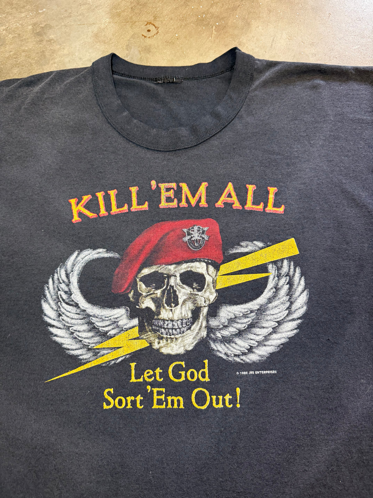 1980s Faded Kill Em All Special Forces Tee (X-Large)