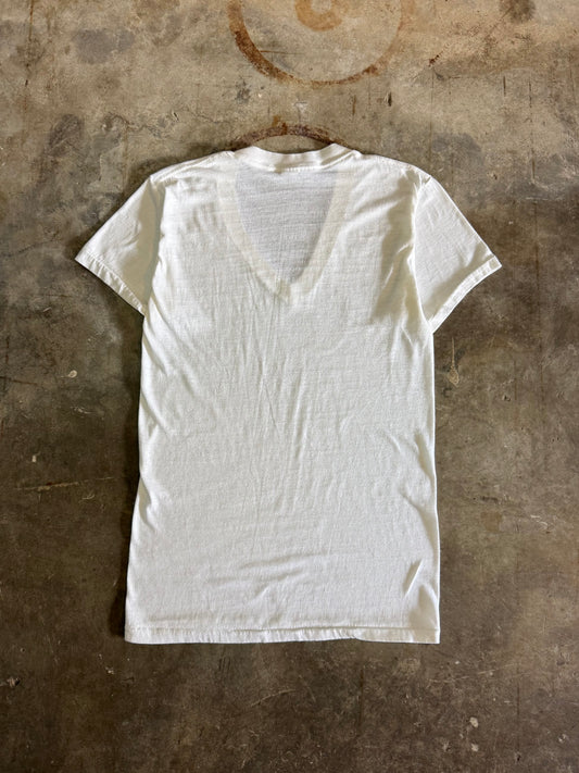 1970s Single Stitch Deep V-Neck Tee (Medium)
