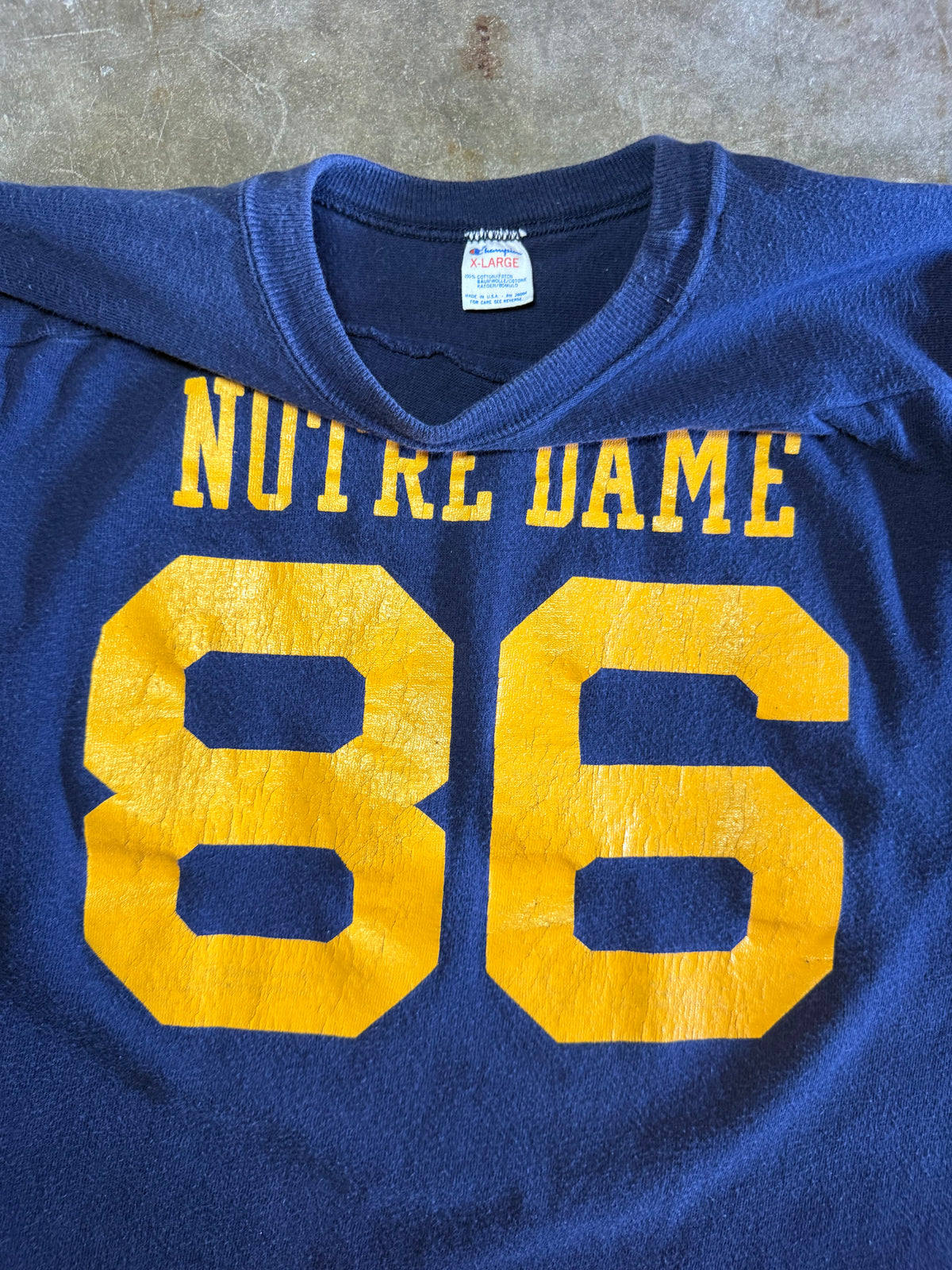 1970s Notre Dame 86 Champion Jersey Tee (X-Large)