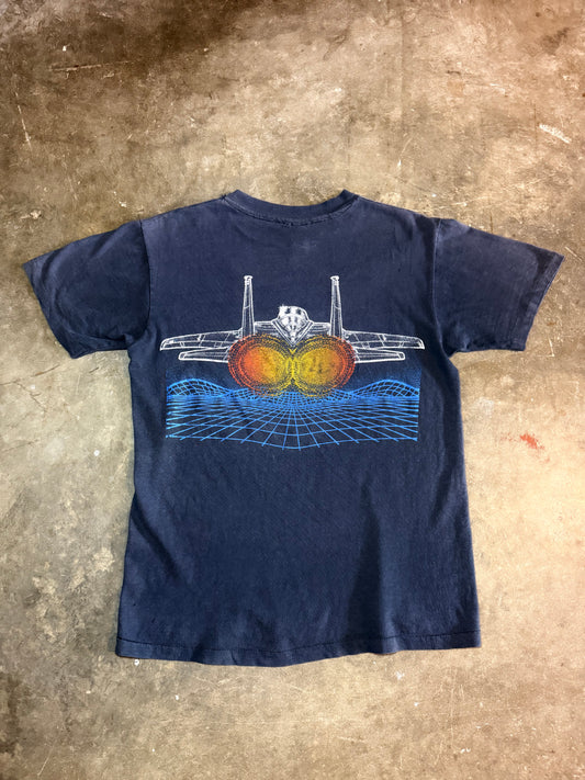 1980s Faded F-15 Military Aircraft Tee (Medium)