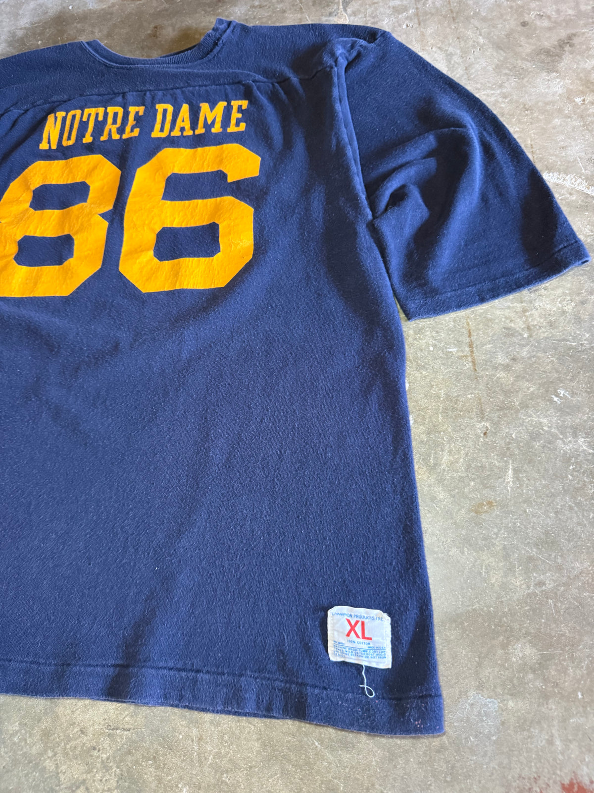 1970s Notre Dame 86 Champion Jersey Tee (X-Large)