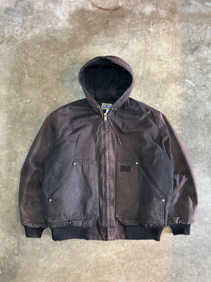 2000s Sun Faded Brown Workwear Zip-Up Jacket (Large)